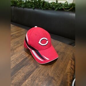 Nineteen '47 Brand Cincinnati Reds Adjustable Red Baseball Cap Hat Black Stripe